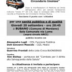 GIOVEDI’ 20 SETTEMBRE TUTTI A BUBANO CON IL COMITATO SANITA’